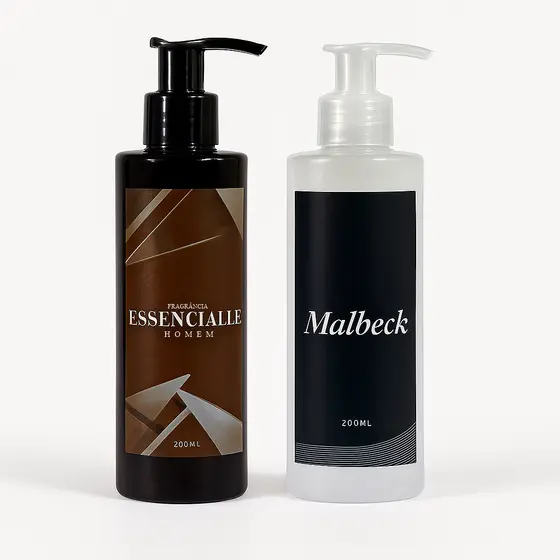 Kit 2 Cremes Hidratantes Corporais Masculino Essenciale + Malbeck 200ml.