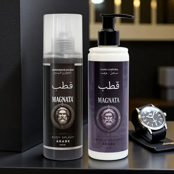 Kit Homem Magnata - Body Splash + Creme Hidratante Corporal Masculino 200ml cada