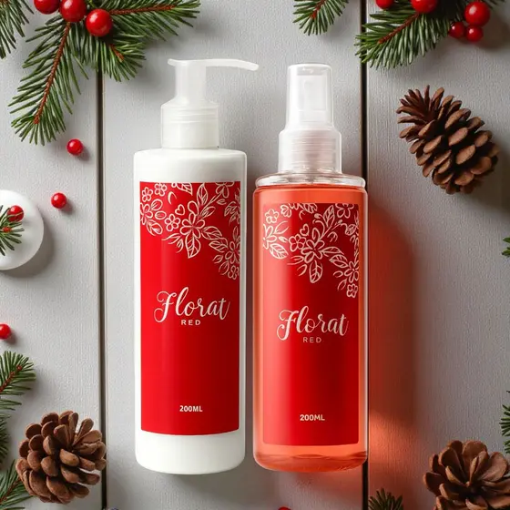 Florat Red Kit Feminino Natalino Creme Hidratante Corporal + Body Splash 200ml