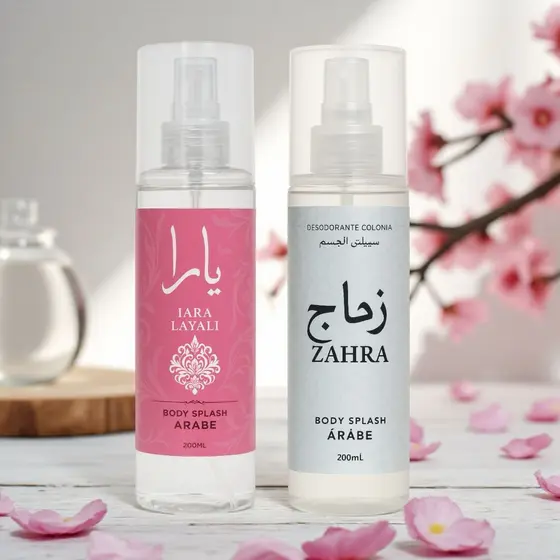 Kit Árabe Feminino e Delicado Iara Layali + Zahra Body Splash 200ml cada.