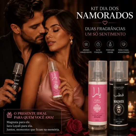 Dupla dia dos namorados - Body Splash Árabe Magnata + Iara Layali 200ml (Cada)