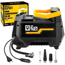 Compressor Portátil De Ar 120w De Encher Pneu Carro Moto Preto 60hz Bivolt The Black Tools