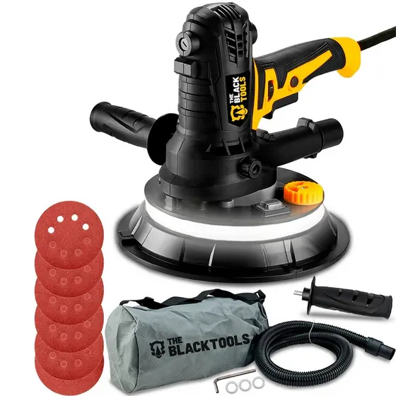 Lixadeira De Parede Teto Led Profissional C/motor Aspirador 1000w Saco Coletor The Black Tools