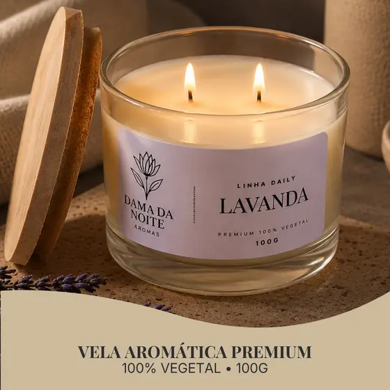 Vela Aromática 100g Cera Vegetal Vidro Transparente Perfume Ambiente Presente Premium