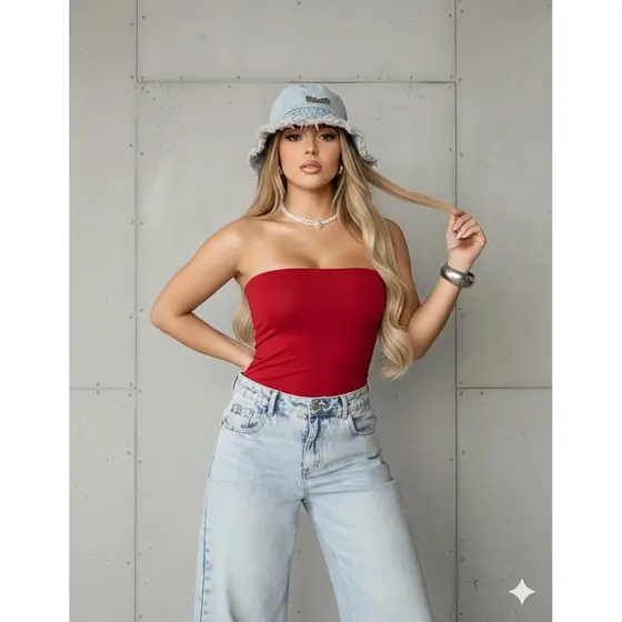 Top Tube Cropped Feminino Tomara Que Caia Duplo em Poliamida | Básico Confortável Sem Bojo