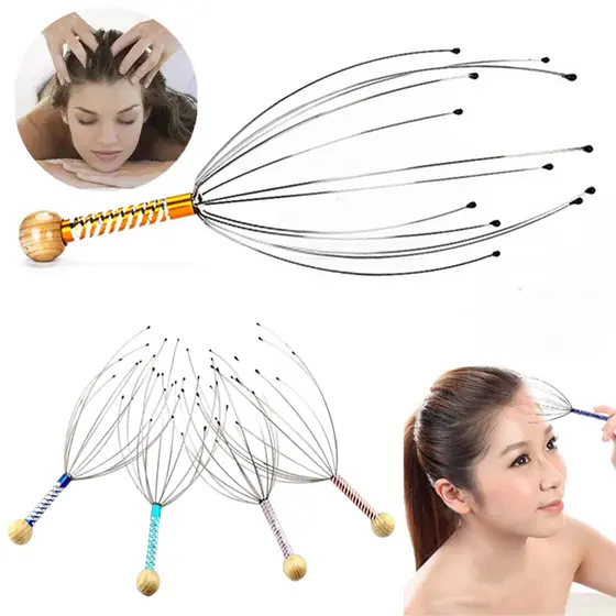 Massageador De Cabeça Em Forma De Polvo, Arranhador Do Couro Cabeludo, Artefato Relaxante E Alívio De Coceira