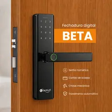 Fechadura Digital Kuanttum Beta Embutir Biometria Senha Tag RFID IP44 Touch