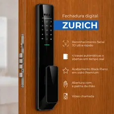 Fechadura Reconhecimento Facial Wi-Fi Primebras Zurich P7002