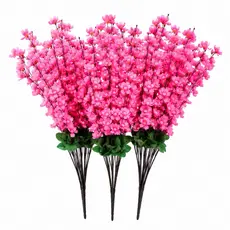 Buquê Flor Cerejeira rosa  Artificial 7 Galhos Decorativa Luxo para Sala Festa e Casamento
