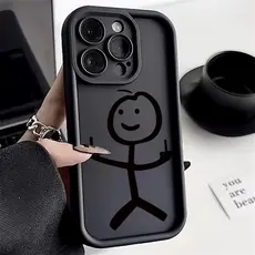 Capinha Capa Celular Padrão de stickman engraçado para iPhone Samsung 11 12 13 14 15 16 17 Promax S25 S24 S23 A73 A72