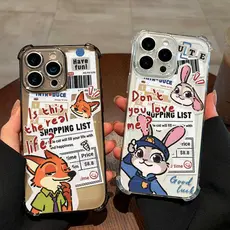 Capinha Para iPhone Modelo de casal Judy Hopps de Zootopia Para iPhone XR 11 12 13 14 15 16 17 Air Plus Pro Promax