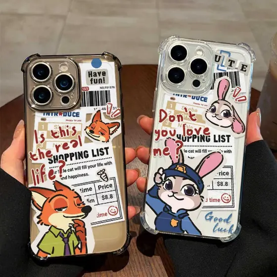 Capinha Para Motorola Moto Modelo de casal Judy Hopps de Zootopia Para e22 e13 e7 m35 edg60uitra edg30neo g15 g85