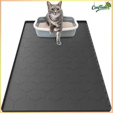 87*57cm Tapete de Silicone para Pets - Impermeável, compatível com areia para gatos, fácil de limpar resistente umidade