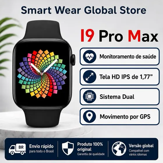 SmartWatch 9 Pro Max Relógio à prova d'água inteligente Bluetooth Call Heart Rate Smartwatch