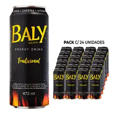Pack Com 24 Unidades Energético Baly Energy Drink 473ml