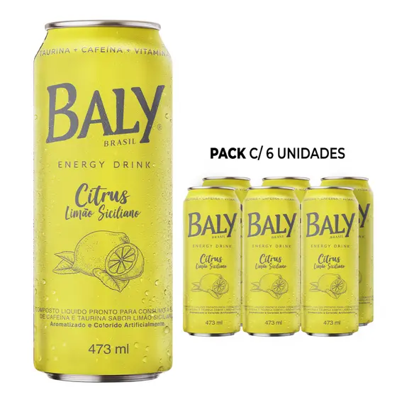 Pack Energético Baly Energy Drink Citrus 473ml