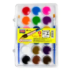 AQUARELA 18 CORES ESTOJO PARA PINTURA ESCOLAR E ARTÍSTICA
