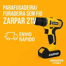 Parafusadeira Furadeira sem fio Zarpar 21V com bateria recarregavel Bivolt