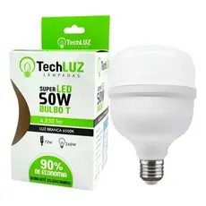Lâmpada Led Bulbo 50W 6500K Alta Potência Compacta 110/220 Bivolt Econômica Luz Branca Super Led