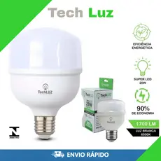Kit com 10 Lâmpadas LED 20W Bivolt Soquete E27 Branca Fria 6500K Econômica