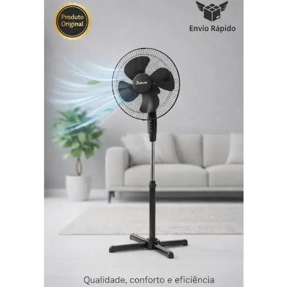 Ventilador Turbo 3 Pás coluna 130cm Ajuste de Altura e Inclinação 3 Velocidades 50W 127V Futuro