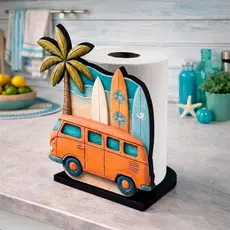 Porta Papel Toalha Decorativo Kombi Praia MDF Suporte Rolo Cozinha Decoração