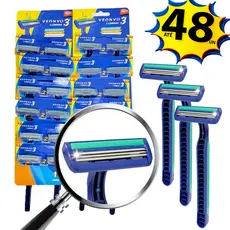 Barbeador Descartável com 3 Lâminas Veonvo VN003 – Cartela Econômica com 12 ou 24 Unidades