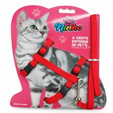 Kit Guia e Coleira de Nylon Ajustável para Gatos Colors