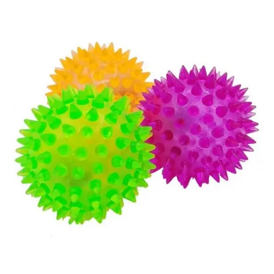 Brinquedo Bola Ouriço Interativa Led Cravos Cães Gato 7,5cm