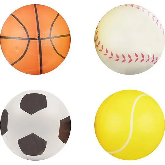 Bolinha para cachorro de borracha maciça Esportes 60mm PCT com 4