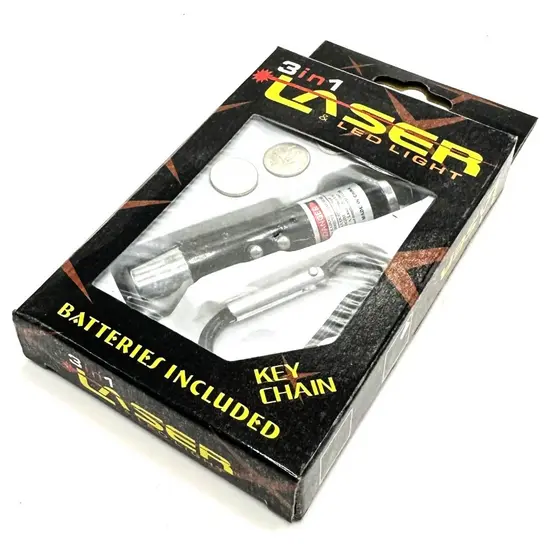 Laser Pointer Vermelho 3 Em 1 Chaveiro Lanterna e Brincar Gato