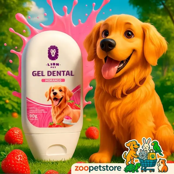 Pasta De Dente Gel Dental Para Cachorro e Gato (Creme Contra Tártaro e Mau Hálito) Lion Pet - 90g