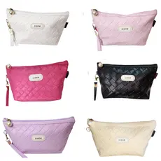 Necessaire Organizadora Premium Preta –Viagem, Cosméticos e Maquiagem – 24x13x7cm, Poliéster e Couro