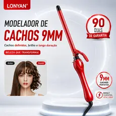 Babyliss 9mm Modelador de Cachos Bivolt 127V 220V LONYAN Ferro de Cacho íons Desligamento Automático Cachos Definidos