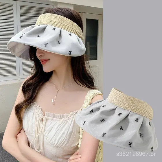 Chapéu da mulher chapéu de sol de moda com chapéu anti-UV de verão de proteção solar