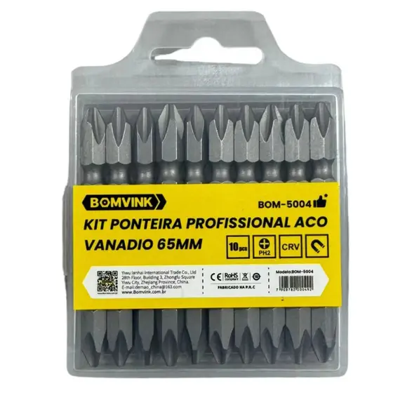 Bits Ponteira Dupla Magnetica Parafusadeira 65mm 10 peças Professional G11