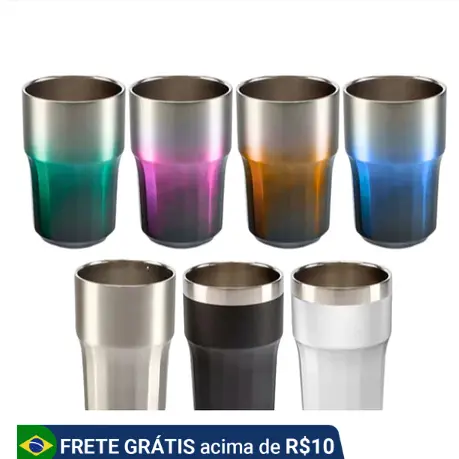 Copo térmico Happy hour Aço Inox 380ml ANG