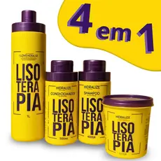 Kit Progressiva Lisoterapia Sem Formol + Shampoo Condicionador Máscara Reconstrutora 4x1