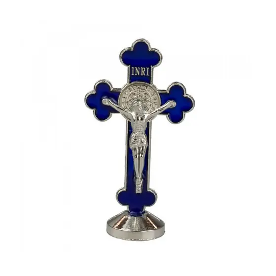 Crucifixo Metal Uso Carro 8cm Azul Branco ou Preto
