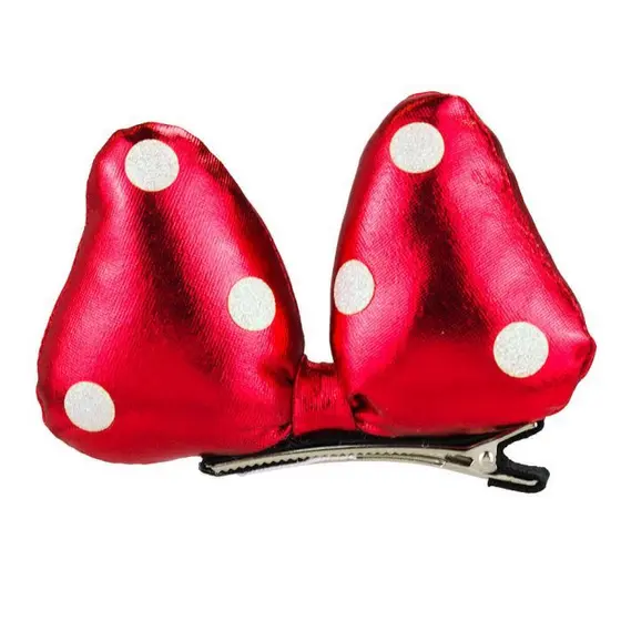 Presilha Cabelo Laço Vermelho Minnie 7x11cm - Disney