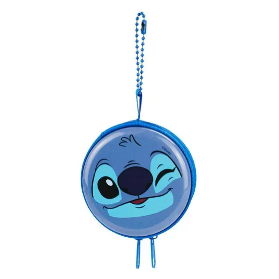 Porta Moeda Circular Azul Stitch 7.5cm - Disney