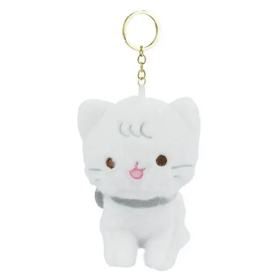 Chaveiro Gato Branco Cinza Rosa ou Preto Laço 13cm - Pelúcia