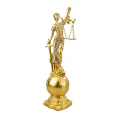 Dama Da Justiça Globo Dourado 23.5cm - Enfeite Resina