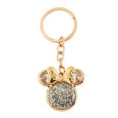 Chaveiro Luxo Minnie Dourado com Glitter Disney