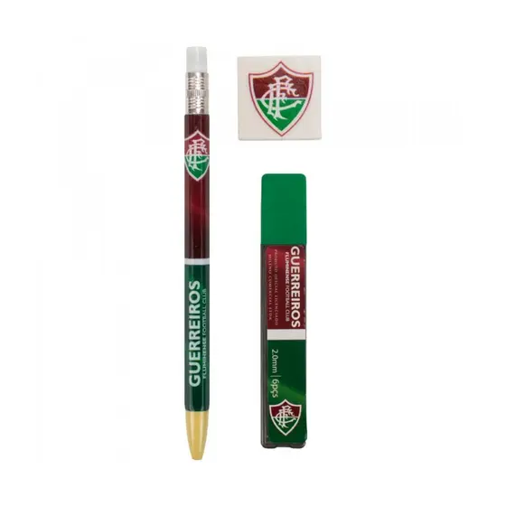 Kit Escolar com Lapiseira 2mm Borracha e Grafite de Time de Futebol