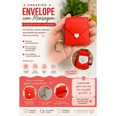 Chaveiro Envelope Personalizado com Mensagem Foto | Presente Criativo para Namorado, Namorada, Amigos e Família