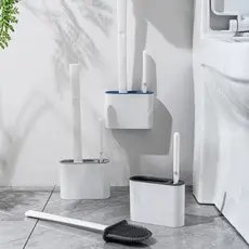 2 Em1 Escova De Silicone Para Vaso Sanitário Base De Banheiro Privada, Alta Eficiência TopCasa