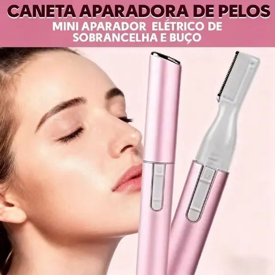 Caneta Depiladora Elétrica para Sobrancelha e Rosto | Aparador Portátil de Pelos