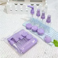 Kit com 9 Frascos para Viagem - Shampoo, Creme, Sabonete e Itens de Cuidados Pessoais