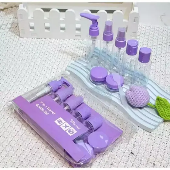 Kit com 10 Frascos para Viagem - Shampoo, Creme, Sabonete e Itens de Cuidados Pessoais